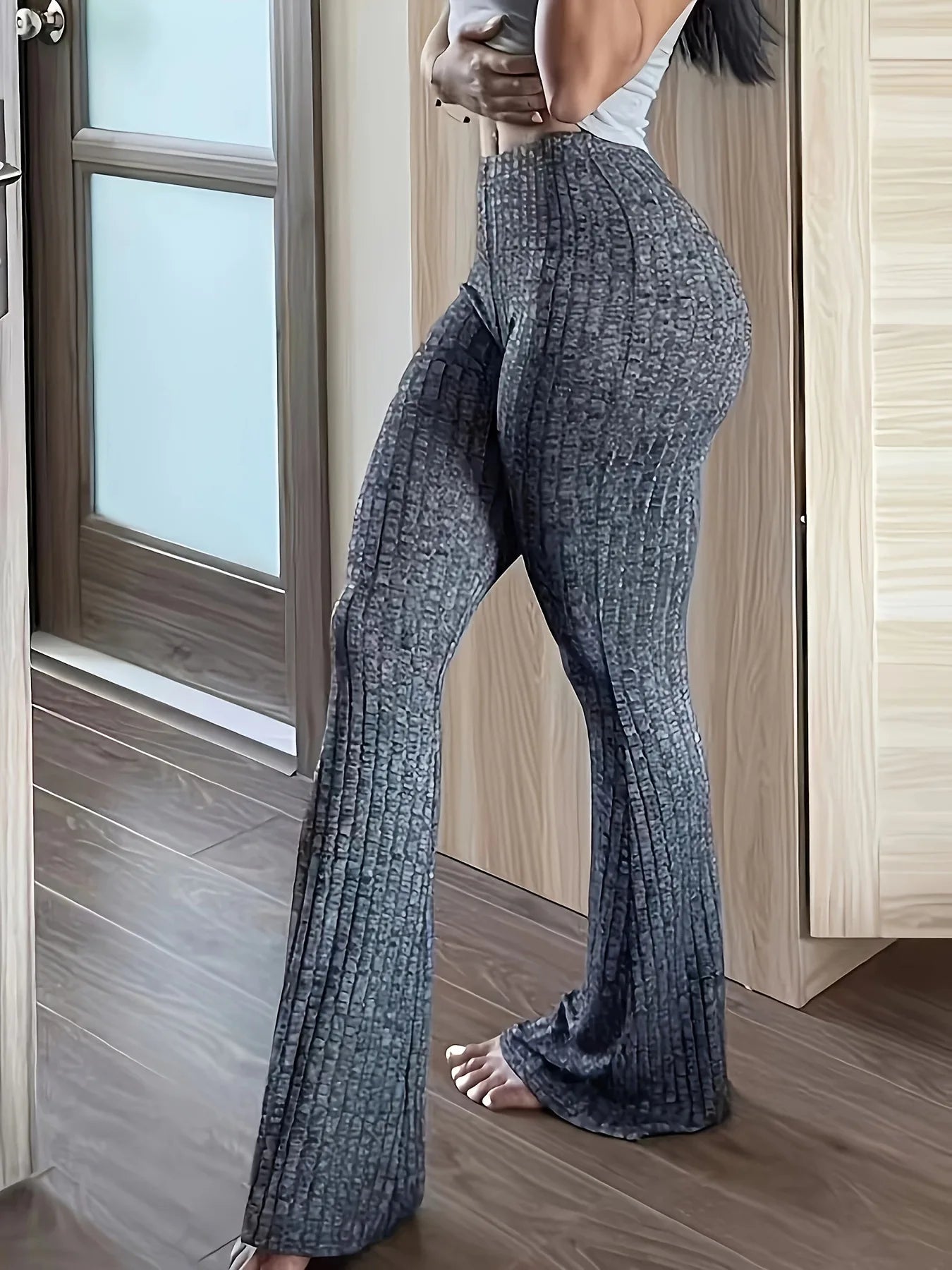 Slim High Waist Capris Sexy Flare Pants