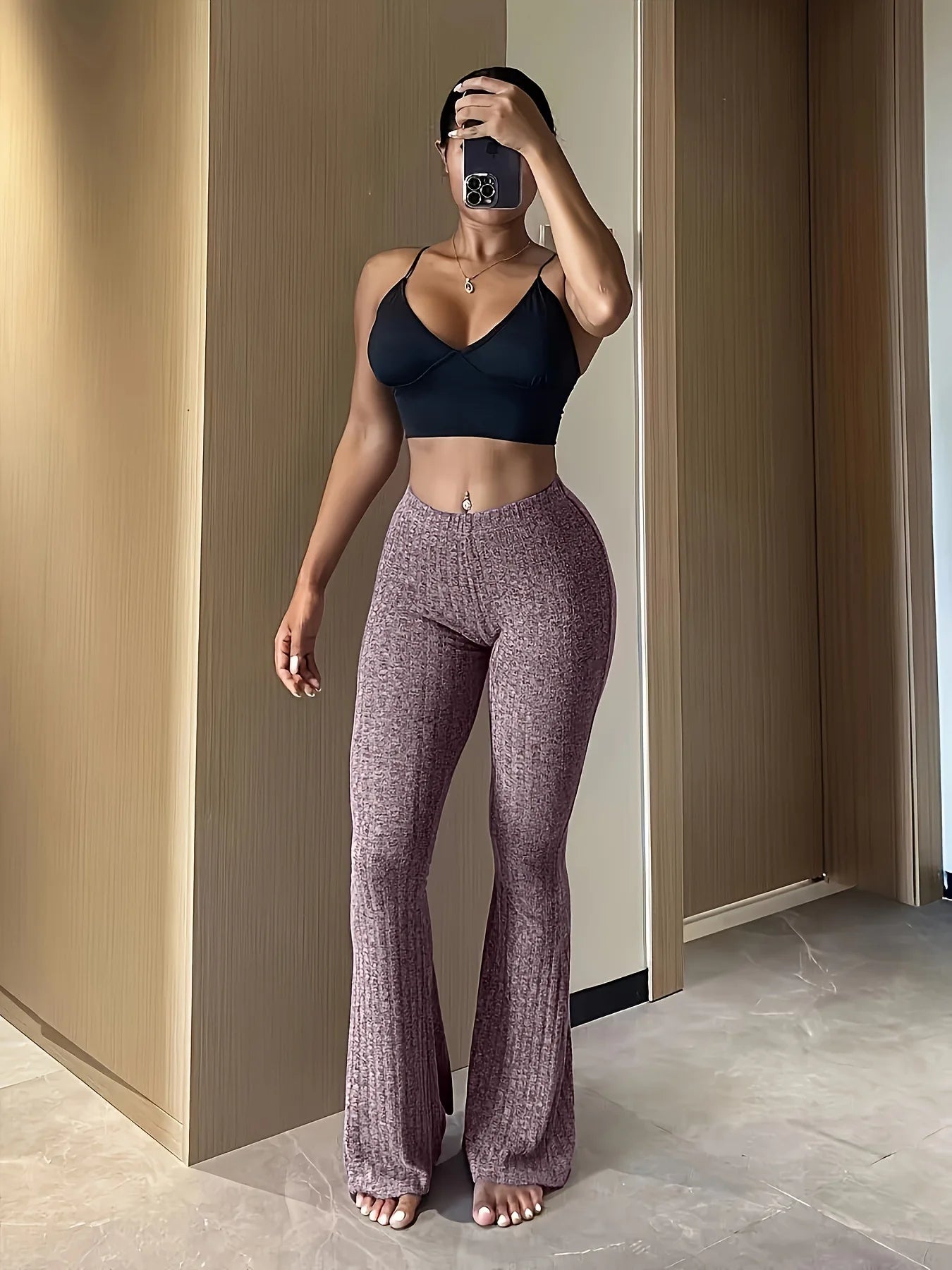 Slim High Waist Capris Sexy Flare Pants